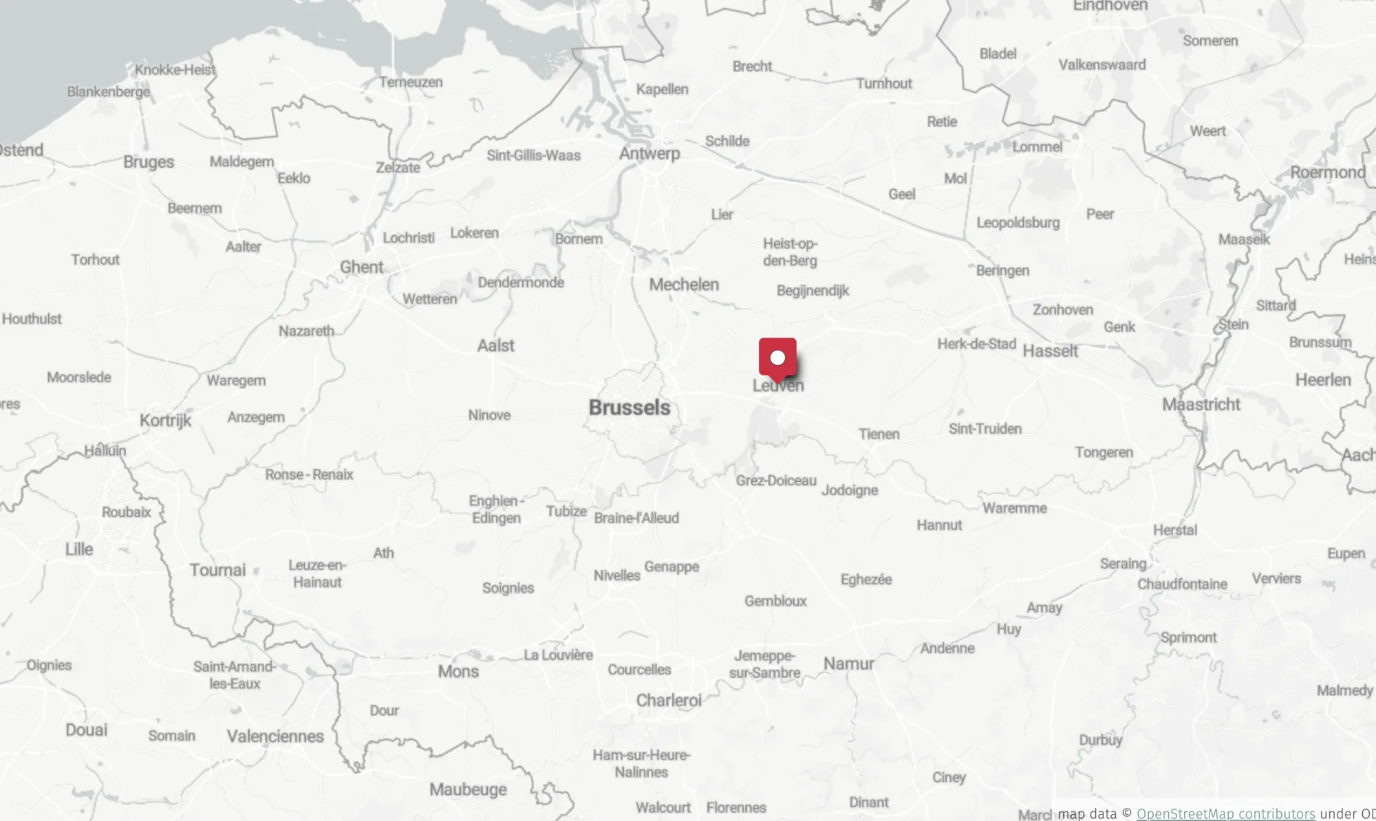 Map of the De Broadkastr-studio in Leuven